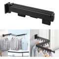 Miniatyrbillede 1 af 5: Foldbar Indendørs Tøjstativ i Aluminium, 3-lags Væghængt Foldbart Tøjstativ, Tøjstativ til Vaskeri, Badeværelse, Stue