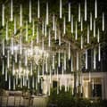 Meteorregn Dusjlys Vanntett LED Fallende Regnlys 192 LED 30cm 8 Rør Utendørs Juleistapplys Regndråpekaskadelys for Høy