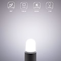 Pikkukuva 4 / 5: Set 2-E14 LED jääkaapin hehkulamppu, 1,5 W vastaa 15 W, kylmä valkoinen 6500 K, jääkaapin hehkulamppu, suolalamppu, ompelukone, ei himmennettävä