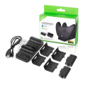 Miniatyrbillede 1 af 11: Controller-oplader Dobbelt Opladningsdock med 2 Genopladelige Batteripakker til Xboxone Controllers Sort