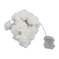 Miniatyrbillede 8 af 10: Batteridrevet LED-Roselysstreng - Elegant Hvid Blomsterdekoration til Valentinsdag, Bryllupper, Soveværelser, Festivaler og Begivenheder
