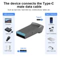 Miniatyrbillede 8 af 8: USB 3.0 til Type C Adapter Bærbar Oplader Konverter til Smartphone Tablet Harddisk Grå