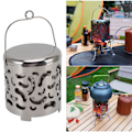 Miniatyrbilde 11 av 11: Camping Mini Varmer Bærbar Oppvarmingskomfyr i Rustfritt Stål for Utendørs Vinter Høst