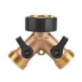 Miniatyrbillede 9 af 11: Messing Vandhane Adapter 2 Vejs Y Form 3/4 Slangekobling Havevanding (Amerikansk Standard)
