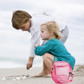 Miniatyrbilde 2 av 7: Barnas Seashell Mesh Bag Tote Cylinder Shell Samleposer Strandleketøypose med Glidelåser Justerbare Bæreseler Skatt Sandkasser Nettpose