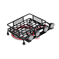 Pikkukuva 3 / 10: Pieni kattoteline-matkatavaroiden kuljetus LED-valolla pyöreä SCX10 1/10 RC-autolle (4 valkoista)