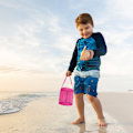 Miniatyrbilde 4 av 7: Barnas Seashell Mesh Bag Tote Cylinder Shell Samleposer Strandleketøypose med Glidelåser Justerbare Bæreseler Skatt Sandkasser Nettpose
