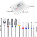Miniatyrbild 3 av 5: 10st keramiska set Professionell Remove Gel Akryl Nagelband Diamant Hårdmetall Nagelborr Verktyg för manikyr Pedikyr Hembruk