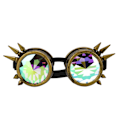 Miniatyrbillede 5 af 10: Regnbue Krystal Linser Halloween Rave Briller - Justerbare Psykedeliske Steampunk Stil med Trippy Kalejdoskop Effekt i Bronze