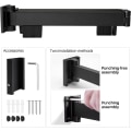 Miniatyrbillede 4 af 5: Foldbar Indendørs Tøjstativ i Aluminium, 3-lags Væghængt Foldbart Tøjstativ, Tøjstativ til Vaskeri, Badeværelse, Stue
