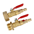 Miniatyrbillede 5 af 11: 2 stk. Messing Vinteraftapningsadapter 3/4 Indvendig og Udvendig Gevind Messing Hurtigadapter