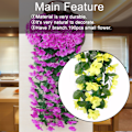 Miniatyrbillede 10 af 10: Gul Kunstig Wisteria Hængekurv med 4 Blade til Bryllup og Hjemmedekoration