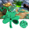 Miniatyrbilde 4 av 9: 60g Pose med Unik Grønn Firekløver Konfetti for St. Patricks Day Fest Ballongdekorasjoner