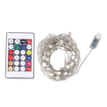 Miniatyrbild 1 av 10: USB-drivna fjärrstyrda LED-globljussträngar - 16 färger för en mysig sovrumsatmosfär