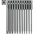 Miniatyrbilde 1 av 6: Sett med 11 lange Torx-bits for skrutrekkere og elektrisk skrutrekker, ZQKLA