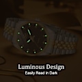 Miniatyrbillede 4 af 5: Dameure med rustfri stållænke, Quartz analog armbåndsur vandtæt lysende, luksus urskive dameur, G