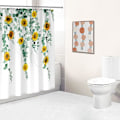 Miniatyrbillede 3 af 5: Dewenwils Polyester Digital Print Bruseforhæng Bladmønster A