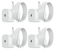 iPhone-lader - Hurtiglader - Adapter + Kabel 20W USB-C Hvit 4-pakning