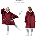 Miniatyrbilde 4 av 5: Bærbar pledd-genser - Sherpa fleece hettegenser for A,ZQKLA