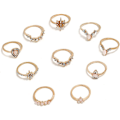 Miniatyrbillede 1 af 5: 10 STK Knuckle Stacking Ringe til Kvinder Teenagere, Boho Vint, ZQKLA