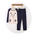 Miniatyrbild 2 av 4: Dam vinterpyjamas Plus Size Hemkläder Långärmad Smiley Cat Dam Pyjamas Set-L，2154 JAZY