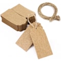 Miniatyrbilde 1 av 5: Kraftpapirlapper, 200 stk brune lapper + 200 stk snor gavelapper, Bl