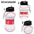 Pikkukuva 4 / 7: Klipsattava Kasaan Taittuva BPA-Vapaa Silikoninen Baseball-Vesipullo, ZQKLA