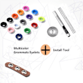 Miniatyrbild 5 av 6: Metall Öglett Kit 3/16 tum 400 st Öglett Öglor Set med 3 st Installationsverktyg Kit och Låda för Skor Kläder Hantverk Väska DIY Projekt 4 Färger