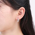 Miniatyrbilde 3 av 3: Små Hoop Øredobber for Kvinner Jenter Cubic Zirconia Cluster L,ZQKLA