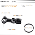 Miniatyrbilde 2 av 4: Justerbar Sykkelstem 0-60 Grader 31.8mm MTB Stem Styrestem m