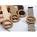 Miniatyrbillede 5 af 5: 4-pak Halm-vævet Bælte Elastisk Stræk Rattan Taljebælte Wo,ZQKLA