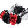 Miniatyrbillede 3 af 4: Halloween Rose Blomsterhovedbånd Dødedag Blomsterhovedpynt, ZQKLA