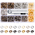 Miniatyrbild 1 av 6: Metall Öglett Kit 3/16 tum 400 st Öglett Öglor Set med 3 st Installationsverktyg Kit och Låda för Skor Kläder Hantverk Väska DIY Projekt 4 Färger