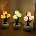 Miniatyrbillede 4 af 6: Led Bordlamper, Led Simuleret Tulipan Natlampe med Vase,,ZQKLA