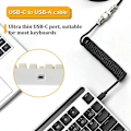 Pikkukuva 3 / 5: USB-näppäimistökaapeli, musta, kierretty, USB Type C -kaapeli, DIY-ilmailupistokeliitin pelaamiseen