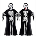 Miniatyrbillede 1 af 5: 2-pak Skelet Spøgelsesdragter til Maskerade Kostumer Halloween, børn