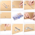 Miniatyrbillede 3 af 4: 180 sæt lædernitter dobbelte nitter rørformet metalstuds, ZQKLA