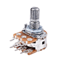 Miniatyrbilde 4 av 5: 2 stk B50K 50K Ohm 6 terminaler Dual Lineær Rotary Taper Potentiometer