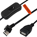 Miniatyrbild 1 av 4: 30 cm USB-kabel med strömbrytare PÅ/AV Kabel Förlängning USB-fläkt Strömförsörjningskabel Hållbar Adapter Växel för USB-lampa Bend down