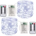 Batteridrivna Fe-Ljus, [2-pack] 10M 100 LED Vattentäta, ZQKLA