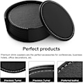 Miniatyrbillede 6 af 6: 6 stk. skridsikre PU læder coasters med varmebestandig Ho, ZQKLA