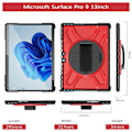 Miniatyrbilde 3 av 5: Støtsikkert nettbrettdeksel for MicroSoft Surface Pro 9 Red