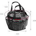 Miniatyrbilde 3 av 5: Mesh vaskpose, Bærbar Hengende Tote Bad Organizer Mesh Strand Ba