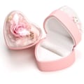 Miniatyrbillede 2 af 5: Konserveret Rose Ringæske, Hjerteformet Fløjlssmykkeæske, ZQKLA