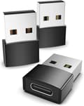 USB A till USB C-adapter Svart, ZQKLA