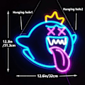 Miniatyrbillede 2 af 4: King Boo Neon Skilt, Spøgelse LED Neonlys med Dæmpbar Kontakt, Spil Neon Skilt