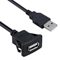 Miniatyrbillede 1 af 5: 2 Pak Square Single Port USB 3.0 Panel Flush Mount Forlængerkabel