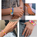 Miniatyrbilde 5 av 5: 7 stk. Surferarmbåndsett Fargerike Preppy Happy Smile Evil Eye Be