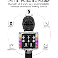 Miniatyrbillede 2 af 5: Karaoke Mikrofon (Sort) til Børn, Trådløs Bluetooth Karaoke, ZQKLA