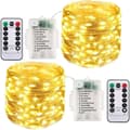 Batteridrivna Fe-Ljus, [2-pack] 20M 200 LED Vattentäta, ZQKLA